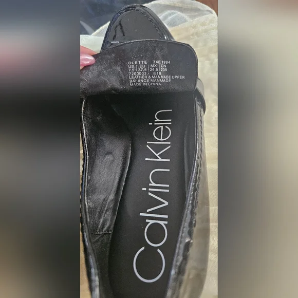 Black Patent Leather Calvin Klein soft loafers 7.5 - Picture 6 of 9